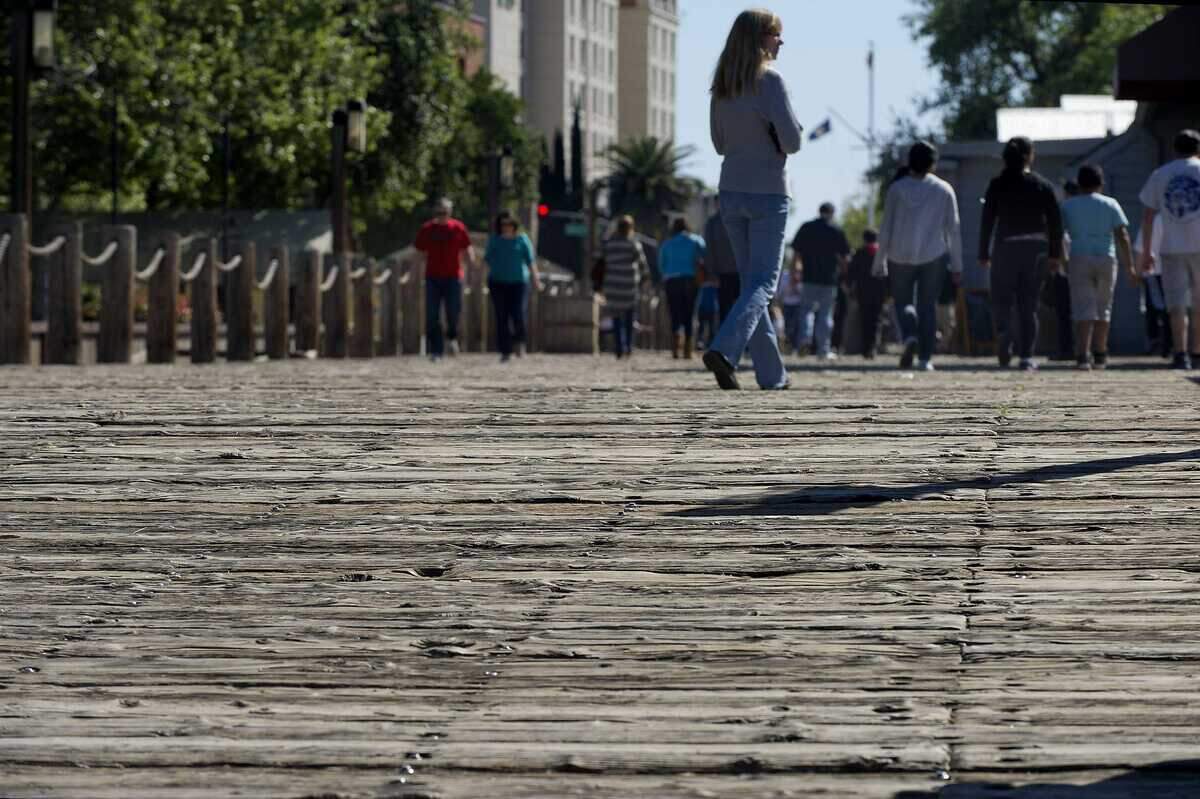 The riverfront boardwalk runs through Old Sacramento near the Delta King. Police will restrict vehicle access to the waterfront after 10 p.m. on weekends as part of a plan aimed at curbing violence and improving safety.